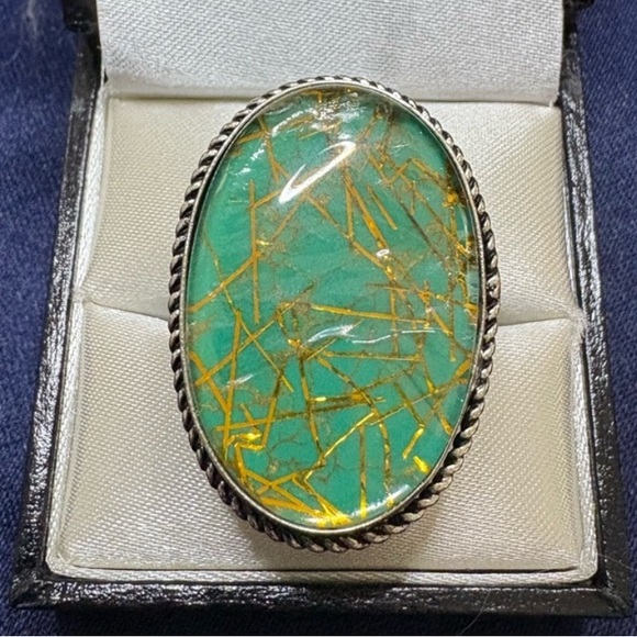 Jewelry - Ring - Rutilated Quartz Ring, size 9 Silver